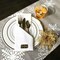 125 PC Heavy Duty Disposable Gold Plastic Plates & Silverware for Party